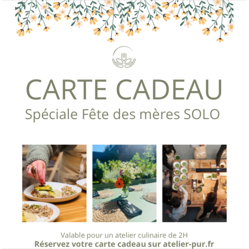 -10% ! Carte Cadeau - Fête des mères - Atelier Cuisine